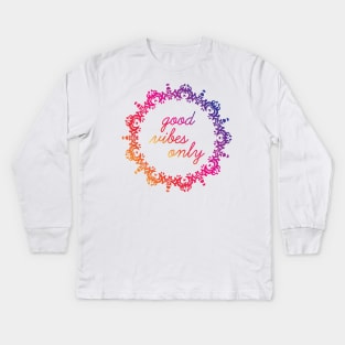 Good Vibes Only Yoga Mandala Print Design GC-092-08 Screen reader support enabled.      		  Good Vibes Only Yoga Mandala Print Design GC-092-08 Kids Long Sleeve T-Shirt